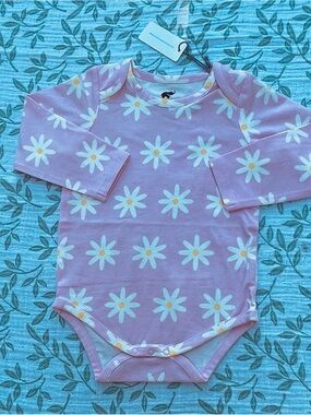 Monica + Andy Pink Floral Long Sleeve Cotton Bodysuit 12-18 Months